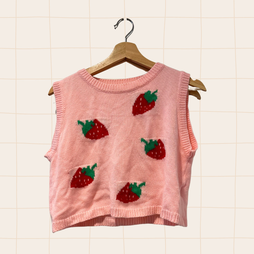 Strawberry Pink Sweater Vest